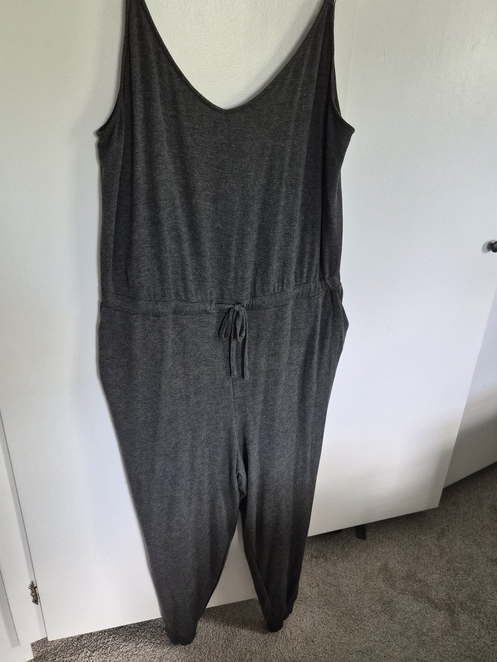 Torrid Dark Gray Sleeveless Sleeping Jumpsuit with Drawstring Waist, Size 3